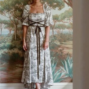 NWT Antonio Melani X Nicola Bathie Hallie Stretch Jacquard Square Neck Dress